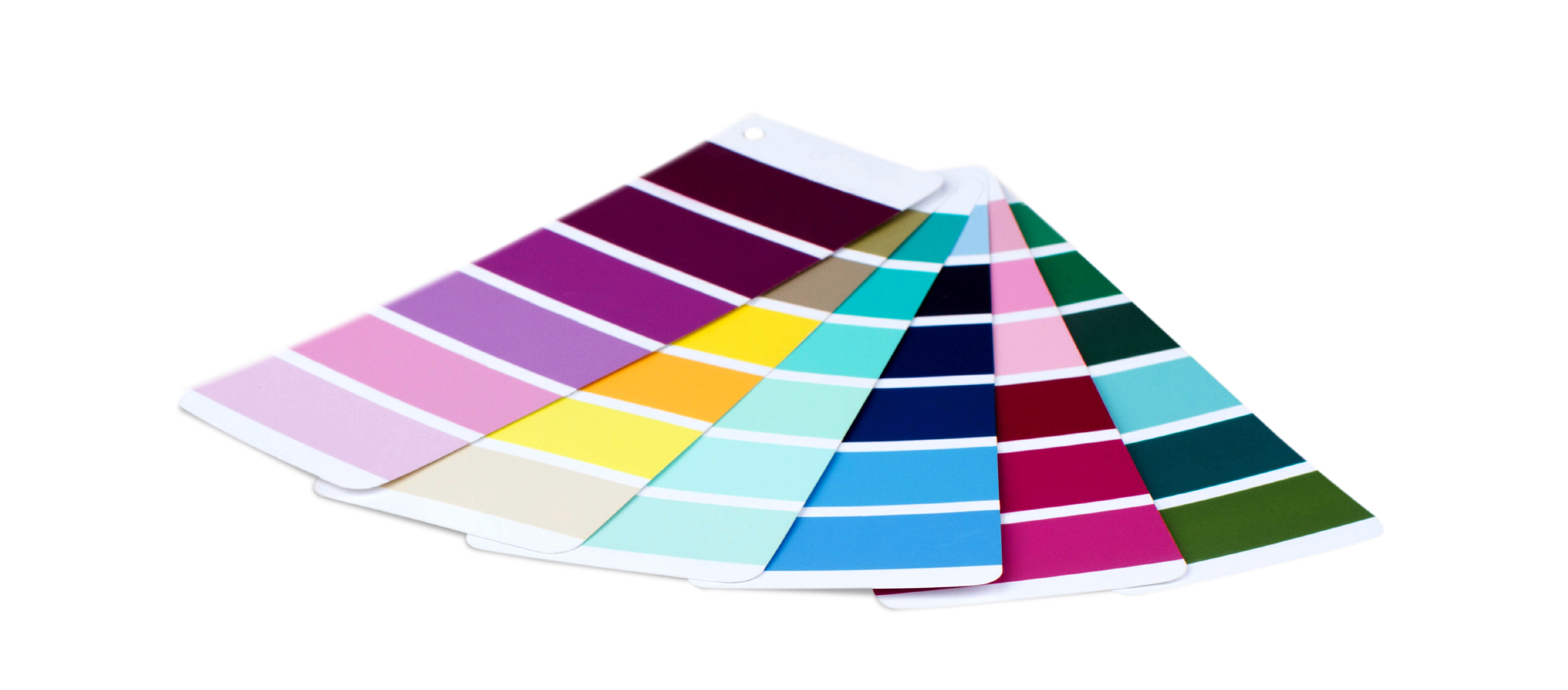 Fan of color swatches