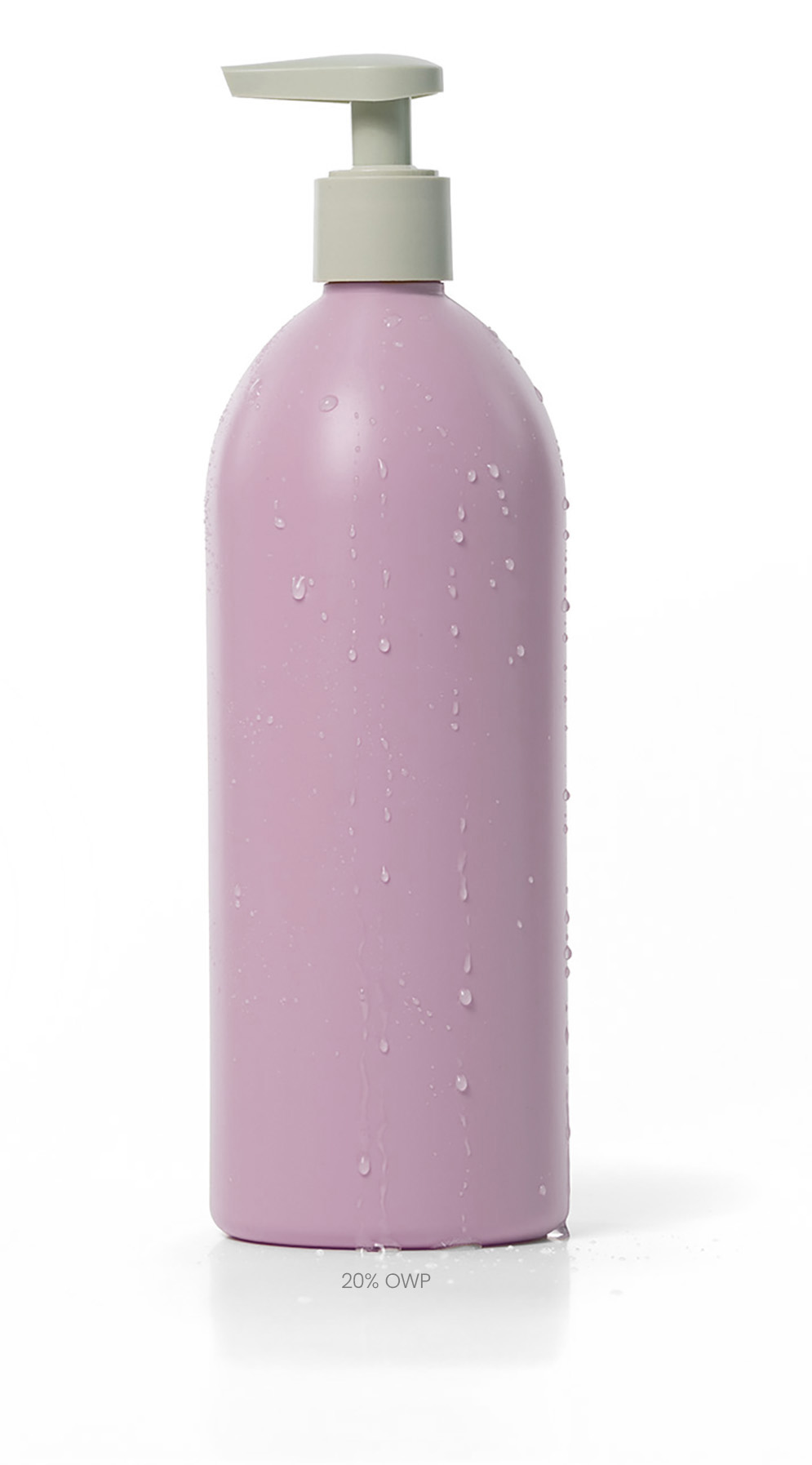 Lilac pump bottle made with OWP